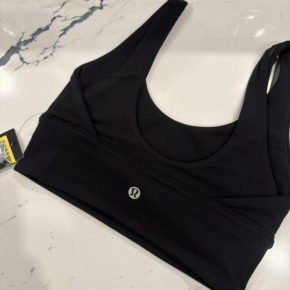 NWT‎ Lululemon X Peloton Bra Women 2 Black Align Light Reversible lw2da8s